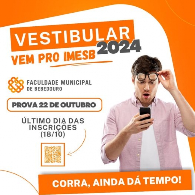 Último dia de inscrição para o Vestibular do IMESB