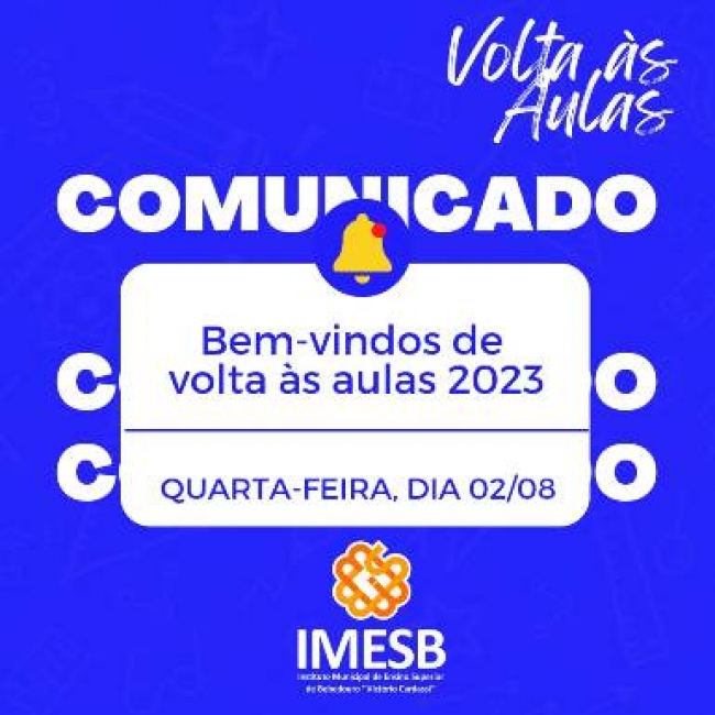 Volta às aulas 2º semestre 2023